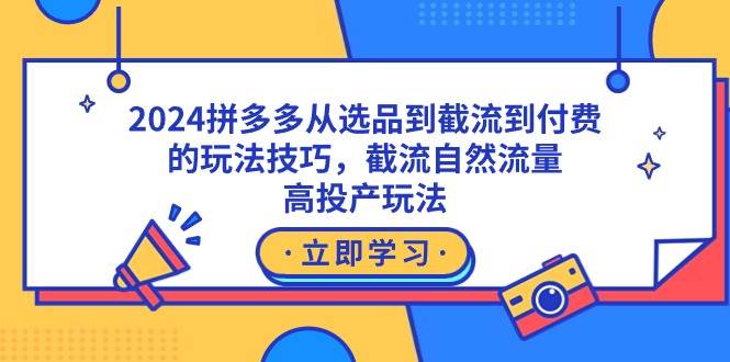 2024拼多多从选品到截流到付费的玩法技巧，截流自然流量玩法，高投产玩法_网创掘金