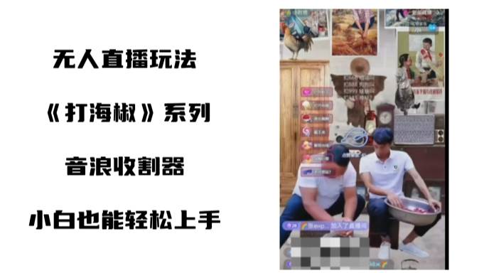 打海椒无人直播整蛊项目，小白轻松上手撸音浪收割器（教程+工具+素材）_网创掘金