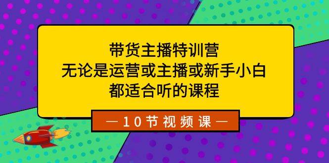 带货主播特训营：无论是运营或主播或新手小白，都适合听的课程_网创掘金