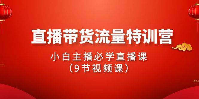 2024直播带货流量特训营，小白主播必学直播课（9节视频课）_网创掘金
