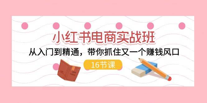 小红书电商实战班，从入门到精通，带你抓住又一个赚钱风口（16节）_网创掘金