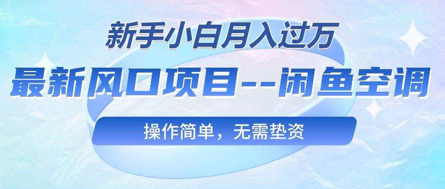 最新风口项目---闲鱼空调，新手小白月入过万，操作简单，无需垫资_网创掘金