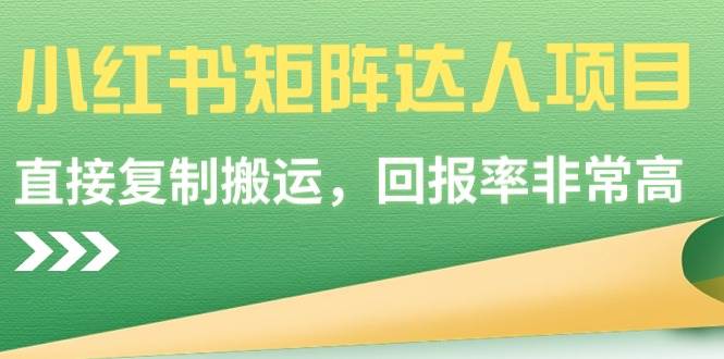 小红书矩阵达人项目，直接复制搬运，回报率非常高_网创掘金
