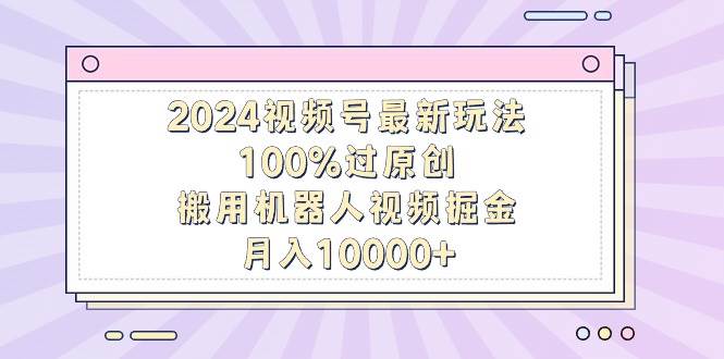 2024视频号最新玩法，100%过原创，搬用机器人视频掘金，月入10000+_网创掘金