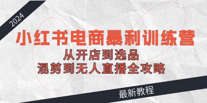 2024小红书电商暴利训练营：从开店到选品，混剪到无人直播全攻略_网创掘金