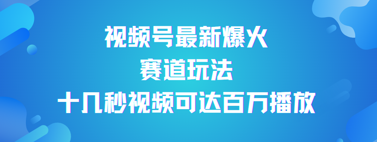 视频号最新爆火赛道玩法，流量巨大，视频制作简单，轻松月入数万_网创掘金