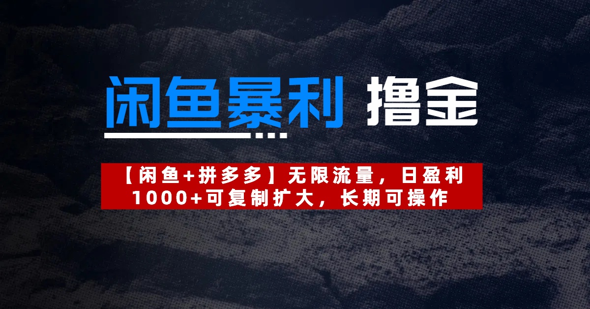 【闲鱼暴利撸金】无限流量，日盈利1000+可复制扩大，长期可操作_网创掘金