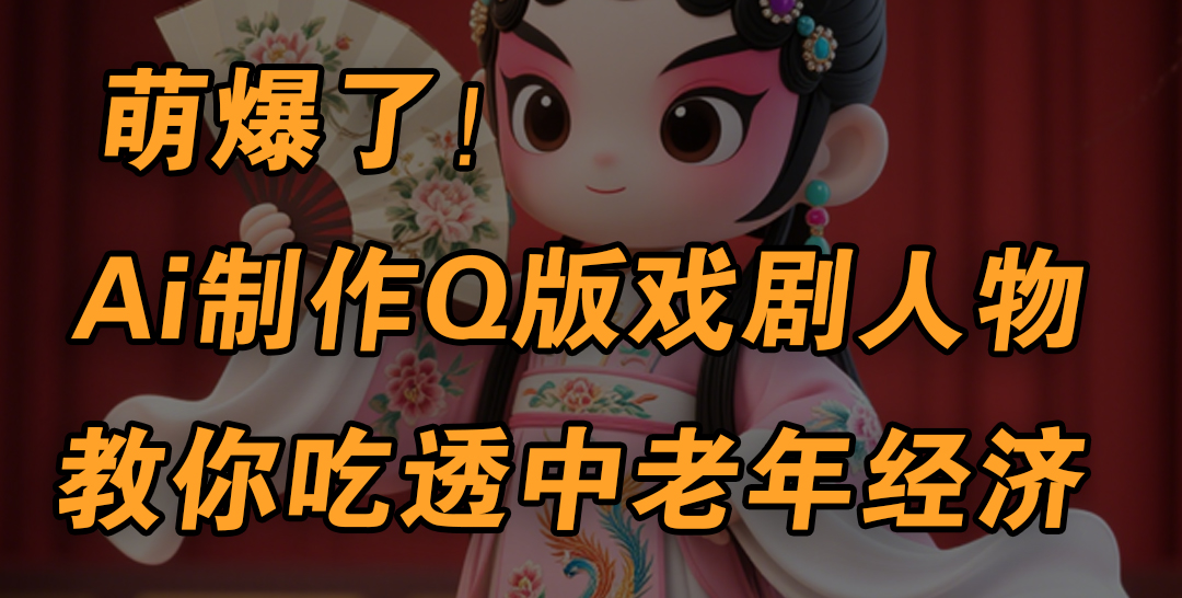 用Ai制作Q版戏剧人物，手把手教你吃透中老年经济，5分钟一个成品，多渠道变现_网创掘金