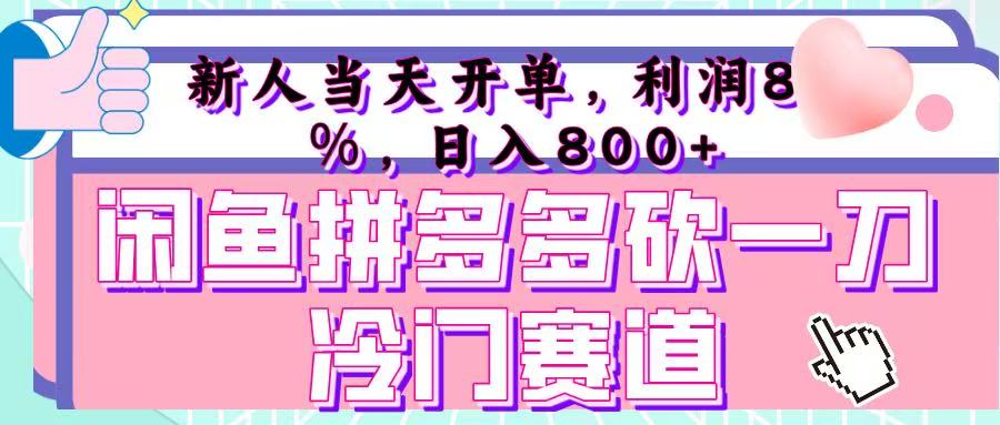 咸鱼拼夕夕砍一刀冷门暴力赛道，新人当天开单，利润百分之八十，日入 800+_网创掘金