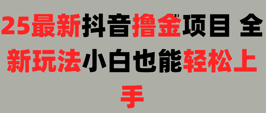 25最新抖音直播撸金项目，小白也能轻松上手！_网创掘金