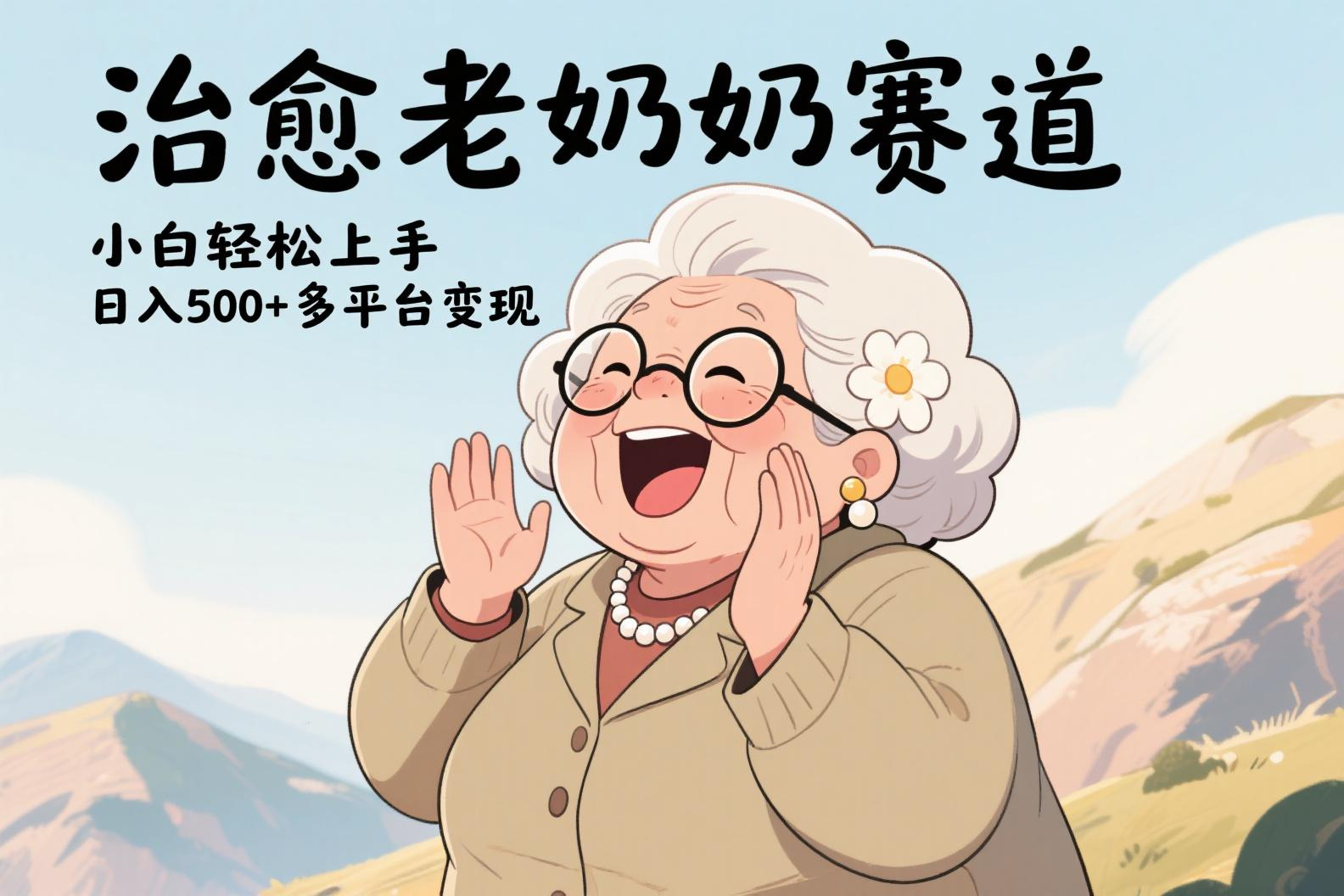 视频号治愈老奶奶赛道，小白轻松上手，日入500+多平台变现_网创掘金