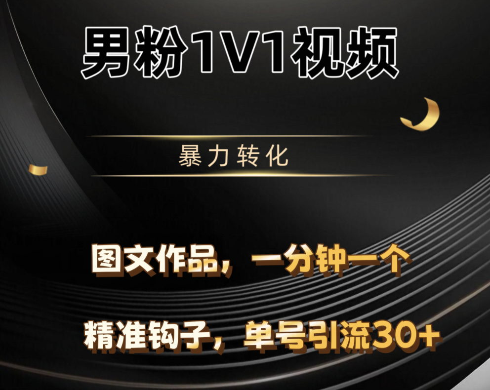 男粉1V1视频，硬改摄像头，高客单暴力转化，单日600+_网创掘金