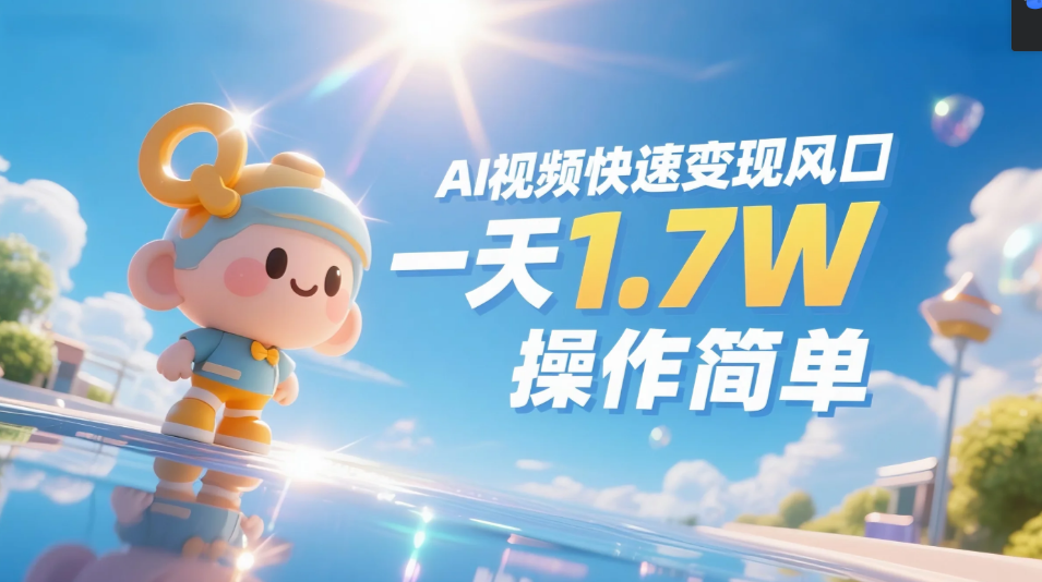《Ai视频变现风口，一天1.7W，收入无上限，操作简单》_网创掘金