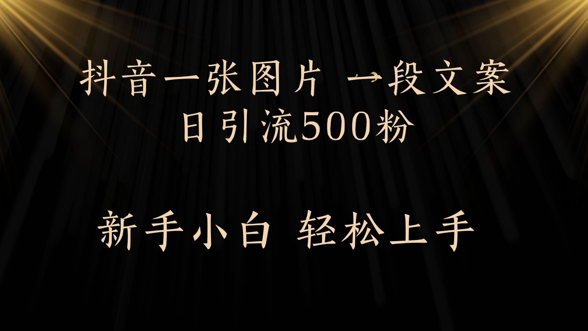 每天2分钟，抖音一张图片 一段文案日引流500粉_网创掘金
