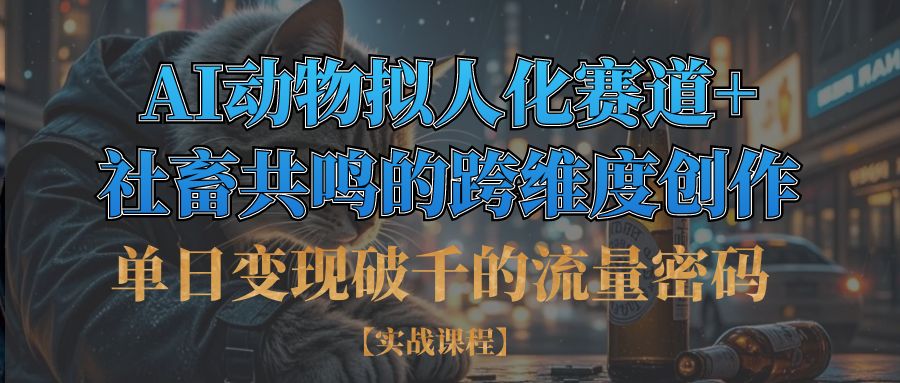 单日变现破千的流量密码,AI动物拟人化赛道+社畜共鸣的跨维度创作_网创掘金