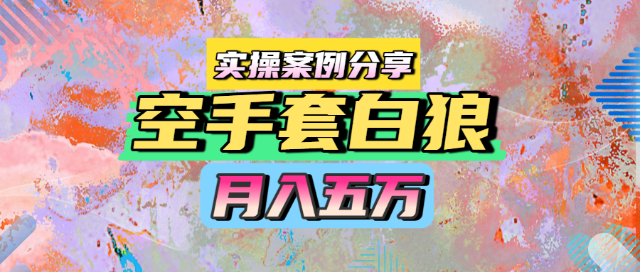 空手套白狼，月入五万，实操案例分享_网创掘金