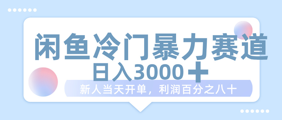 闲鱼冷门暴力赛道，一单 80%利润，新人轻松日入 1000+_网创掘金