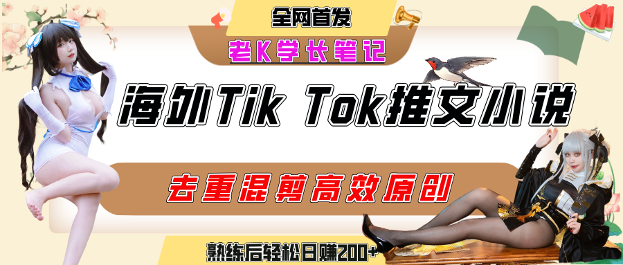 海外tiktok小说推文暴力项目，高停留率，高转化率，上手后一天搞顿饭钱不是问题_网创掘金