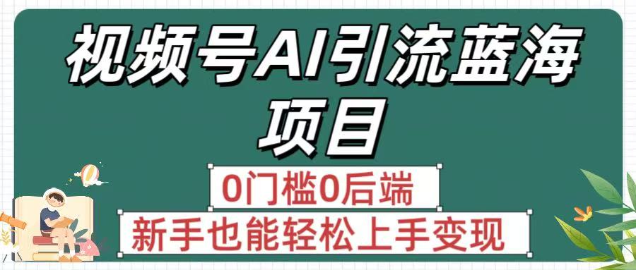 疯传！视频号AI引流蓝海项目，0门槛0后端，新手也能轻松上手变现_网创掘金