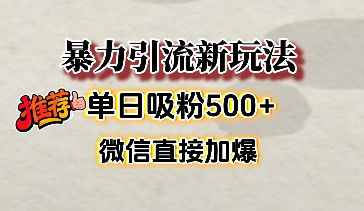 微信加爆的引流超级方法，单日吸粉500➕_网创掘金