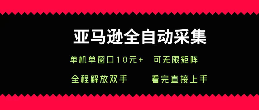 亚马逊全自动采集，单机单窗口一天10+，可无限矩阵去做_网创掘金