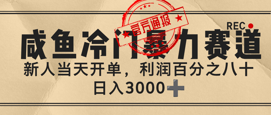 闲鱼，冷门暴力赛道，一单 80%利润，新人轻松日入 3000+_网创掘金